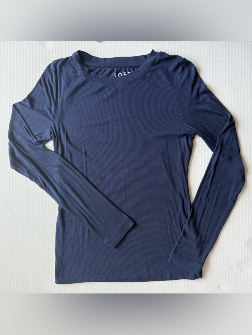 LOFT Long Sleeve Crew Neck Tee Deep Space Blue Size S